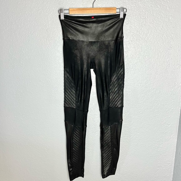 SPANX Faux Leather Moto Leggings - Picture 3 of 8
